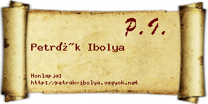 Petrák Ibolya névjegykártya