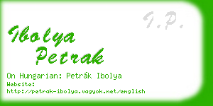 ibolya petrak business card