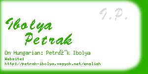 ibolya petrak business card